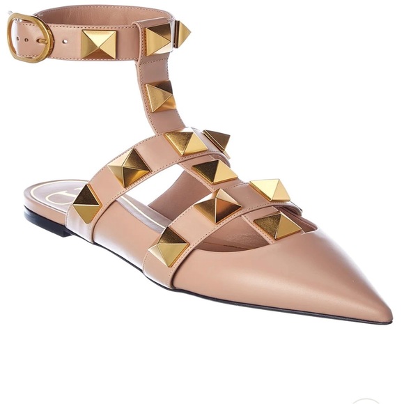 Authentic NWT Valentino Roman Stud ballet flat IT 39 (size 8.5-9 US) blush/nude - Picture 1 of 6